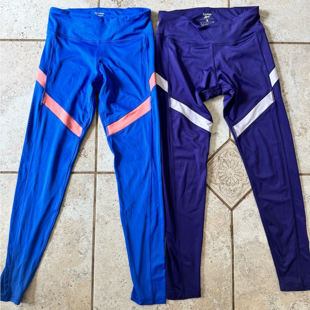 Reebok Blue and Purple Athletic Leggings